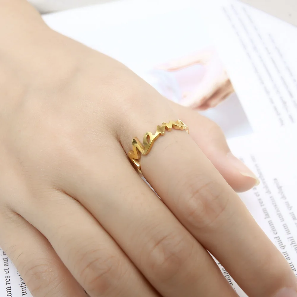 

Mama Ring Stainless Steel Adjustable Mama Letter Ring Mama BraceletMama earringJewellery Mother's Day Gift FCR010
