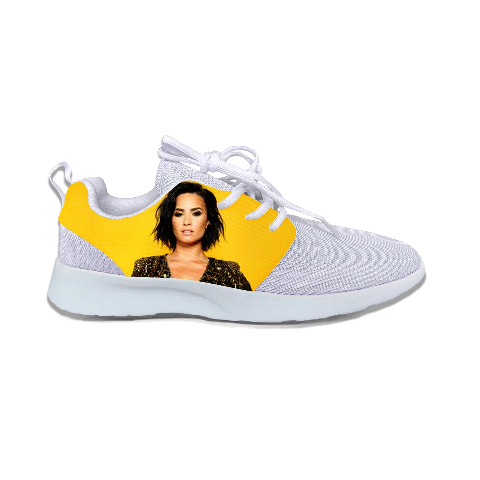 

2019 Hot Cool Fashion Pop Funny New Summer High Quality Sneakers Handiness Casual Shoes 3D Printed For Men Women Demi Lovato