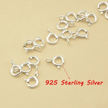

5pcs/lot 925 Sterling Silver Settings Clasps & Hook Bracelet Necklace Settings Pure Silver Earring Findings DIY Ear Jewelry
