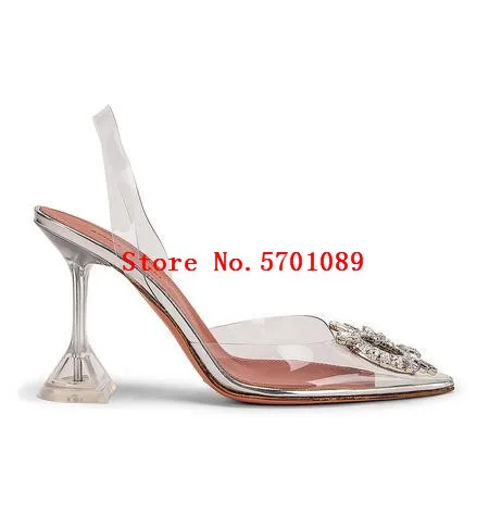 

Woman Shoes Begum Crystal Embellished Pvc Slingback Pumps Restocks Begum Pvc Slingbacks 10cm Glass High Heels Sandals