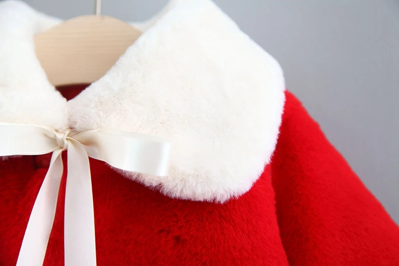Warm Winter Girls Kids Balls Cloak Coats Children Baby Infants Cartoon Outwear Thicken Faux Fur Velvet Coat Casaco WT806