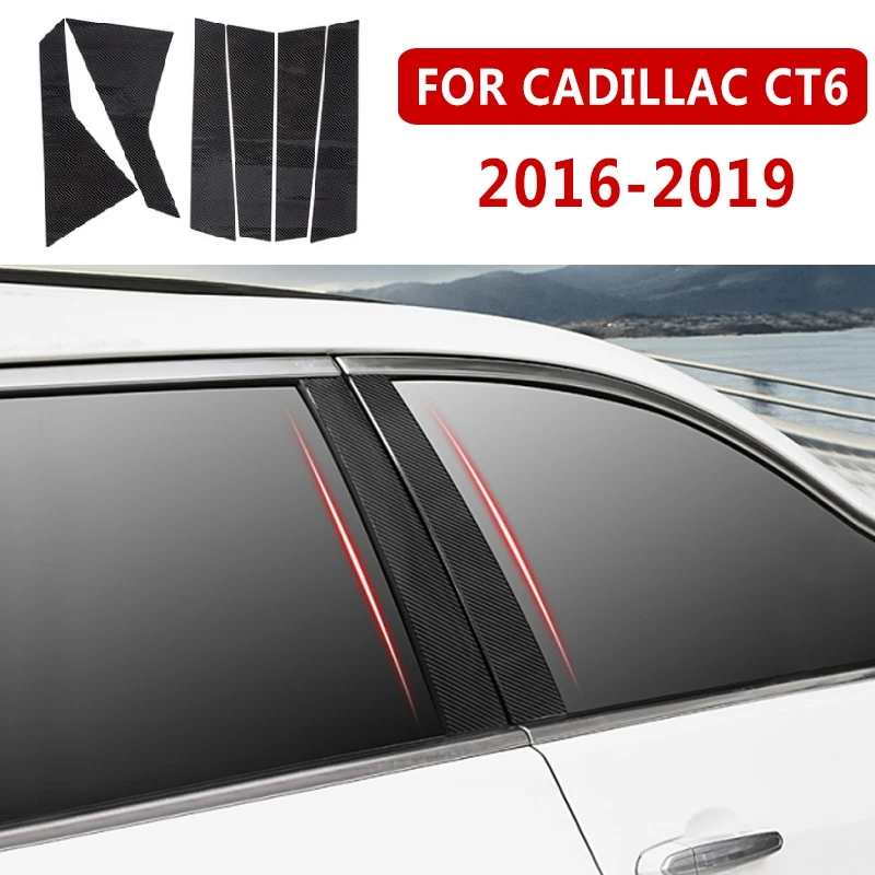 Pcmos Дверь Окно B, C столбы столба крышка наклейка для Cadillac CT6- кузова защитная пленка части хром стиль