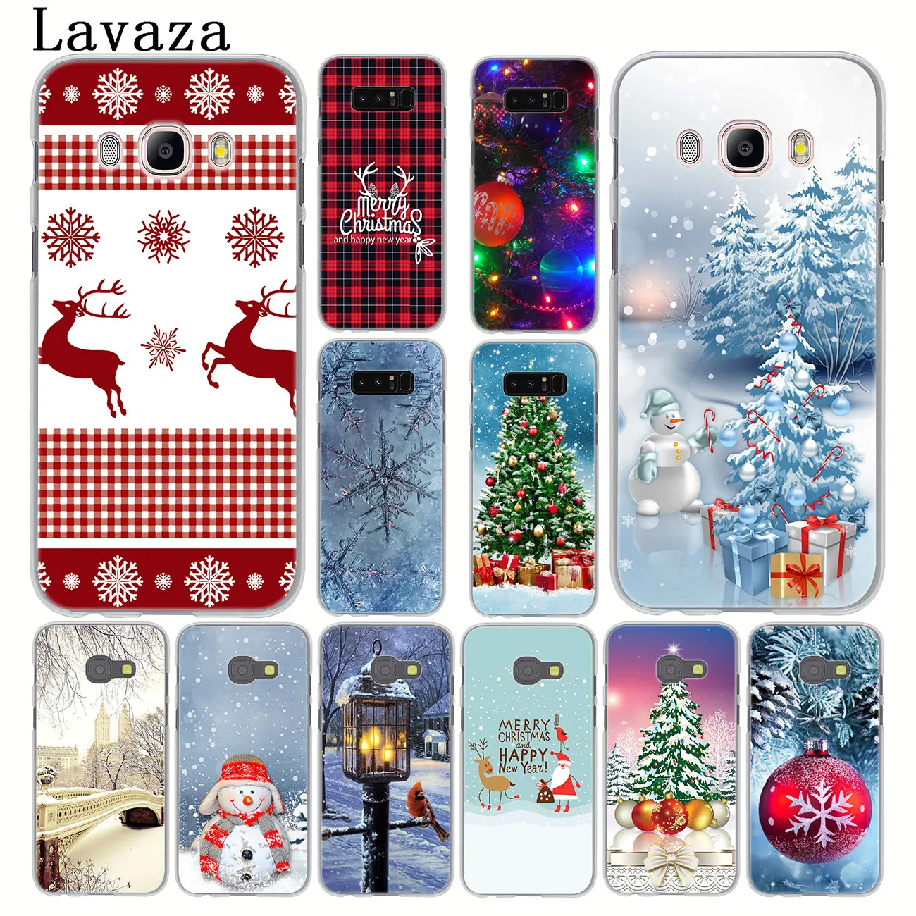 

Lavaza Merry Christmas Snow tree Hard Phone Case for Samsung Galaxy Note 10 9 8 A9 A8 A7 A6 Plus 2018 A3 A5 2017 2016 2015 Cover