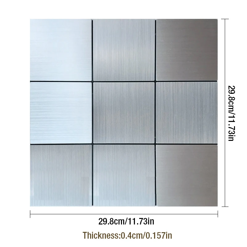 3D металлическая мозаичная стеновая панель самоклеющиеся настенные плитки обои водонепроницаемый анти-мягкий мешок спальня пол керамическая плитка наклейки на стену - Цвет: Серебристый