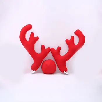 

New Design Creative Christmas Auto Car Costume Decoration Full Set with 2 Antlers 1 Reindeer Nose 2 Mirrow Covers Dropshipping
