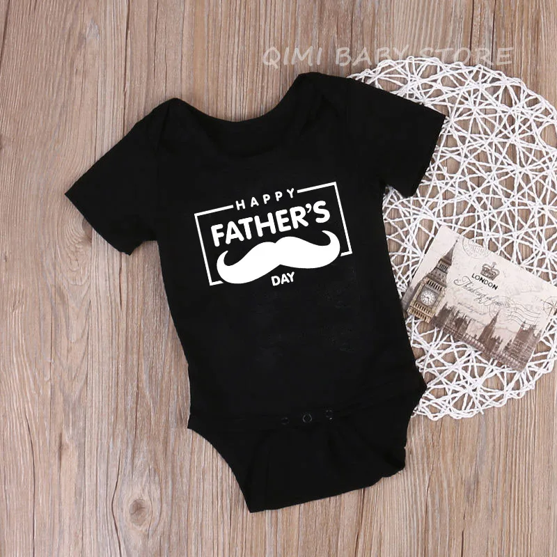 Боди для малышей белый комбинезон с надписью «Happy Father's Day» Одежда для маленьких девочек хлопковый Летний комбинезон, верхняя одежда