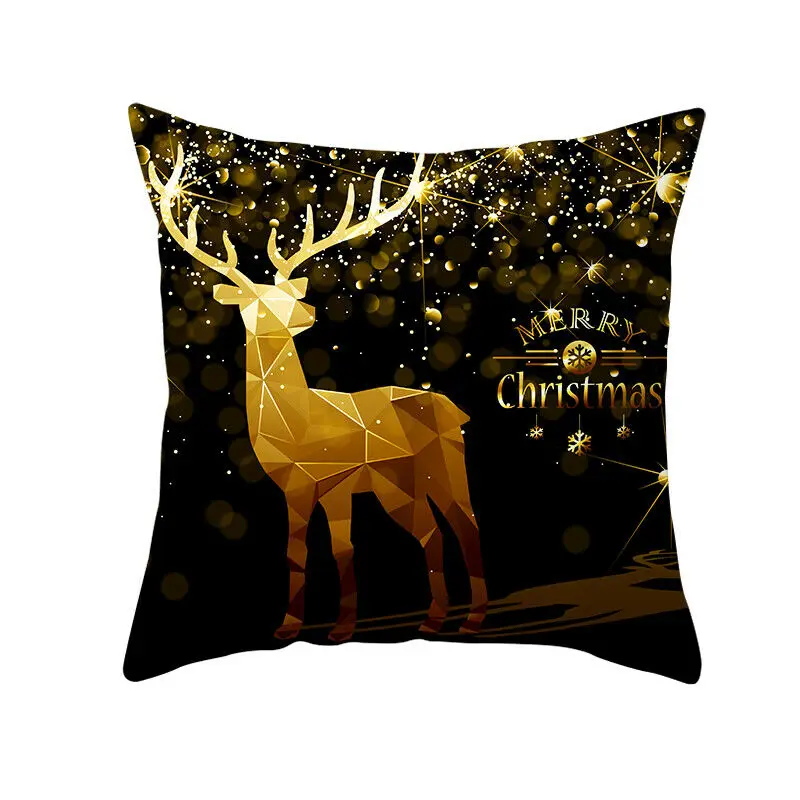 18x18 Рождественская Подушка с изображением оленя, красный плед, чехол, подарок для дома, стильный декор, милая подушка для путешествий - Цвет: Цвет: желтый