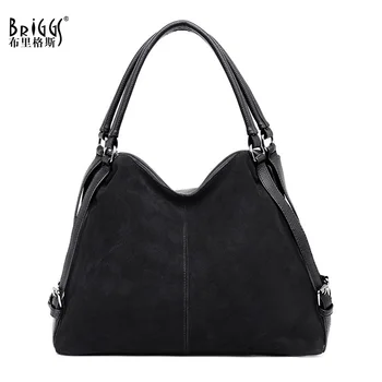 

BRIGGS Luxury Handbags Women Bag Designer Soft Split Leather Shoulder Bags For Women Famous Brand Fashion Female Bag sac a main
