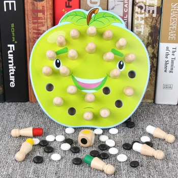 

Cartoon 2-in-1 Wooden Memory Chess Children Color Match Cognitive Hand-Eye Training Party Board Games Toys for Kids