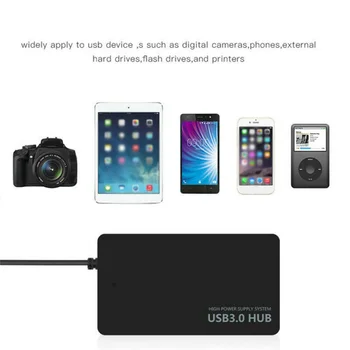 

1pc Desktop PC Computer Laptop Adapter Connector Black 4 Port USB Hub 3.0 Parts