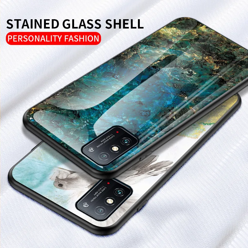 Gradient Marble Tempered Glass Phone Case For Huawei Honor V30 V20 V10 7 8 9 10 lite pro 7X 8X 8A 10i 20i x10 Back Cover | Мобильные