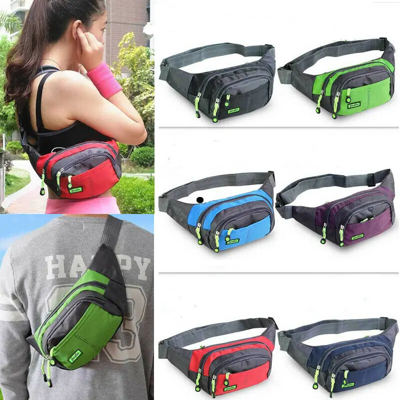 

Waterproof Running Belt Bum Waist Pouch Sport Camping Hiking Zip Fanny Pack Bag