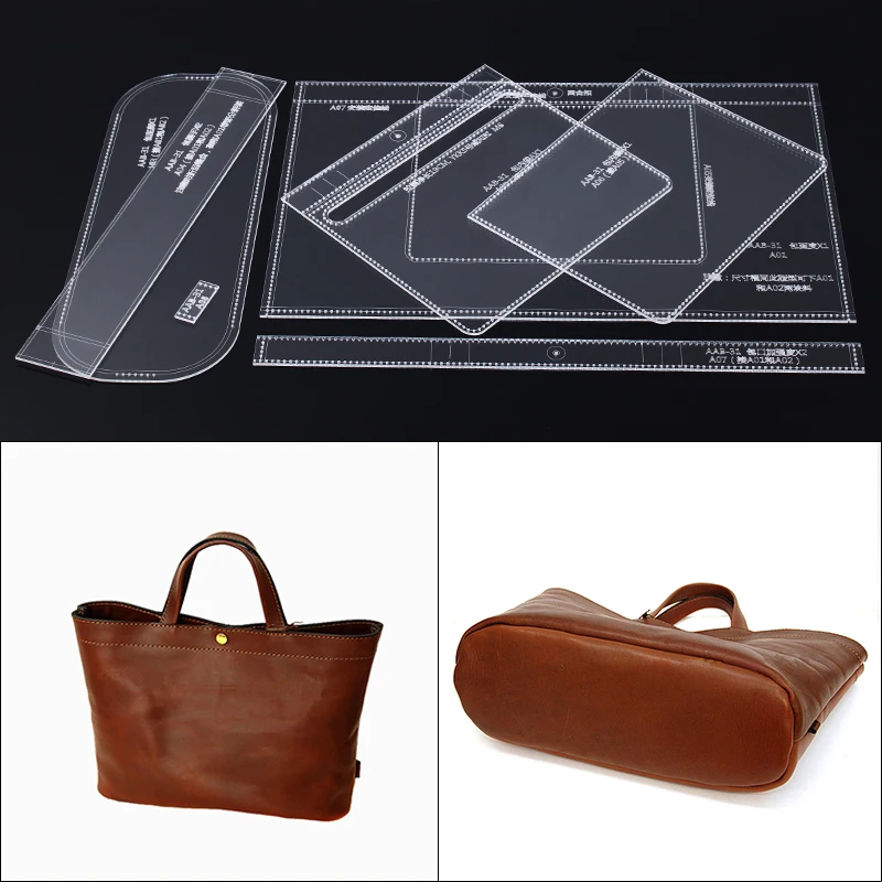 

DIY Handmade Leather Craft Ladies Handbag Wallet Acrylic Template Kit Bag Sewing Pattern Template