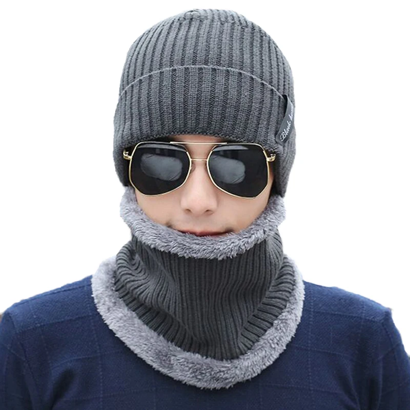 Зимние шапки для мужчин Skullies, шапка бини, зимняя шапка для мужчин и женщин, шерстяной шарф, шапка, набор s, Балаклава, маска, шапка, вязаная шапка