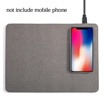 

Luxury Fast Charging Qi Charger Wireless Charging Mouse Pad Portable Universal Mouse Mat PU Multifunctional Anti Scratch USB