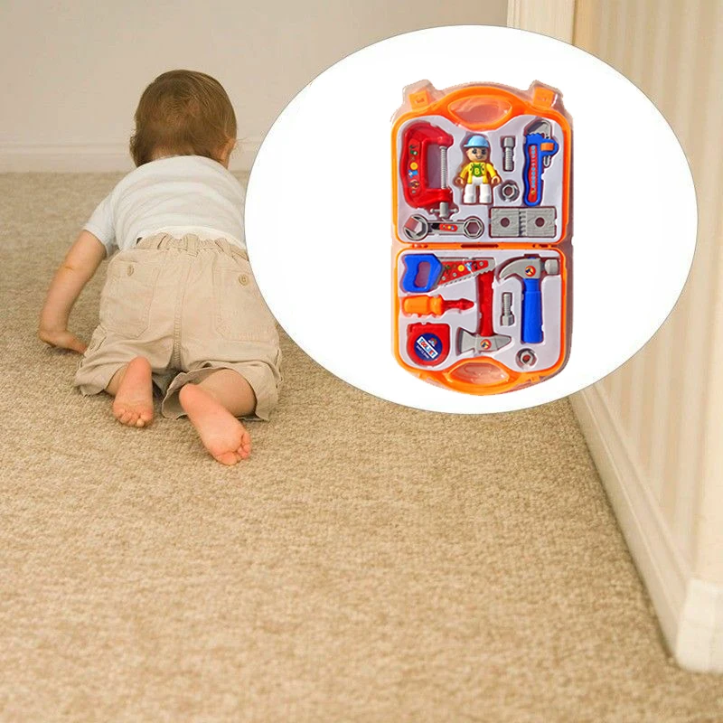 

New 2019 1 Pcs Simulation Plastic Repair Tool Boys Kids Children Role Play Builder Toy Tool Set In Hard Carry Case Popular