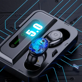 

ABKK-Wireless Earbuds Bluetooth 5.0 Earphones Contact Control Tws Gaming Headset Ipx7 Waterproof Earphone 1200Mah Digital Displa