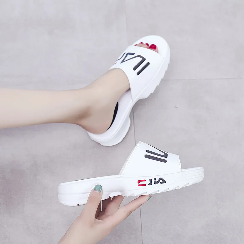 

Girls Shoe Thick Bottomed Slipper Women's 2019 Summer New Style Fashion Outer Wear Sandals Korean-style Versatile Platform