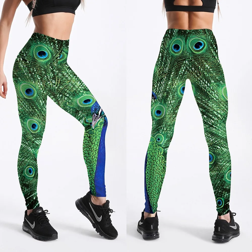 Elastic Spandex High Waist Women Digital Printed Fitness Leggings Push Up Sport GYM Leggings 