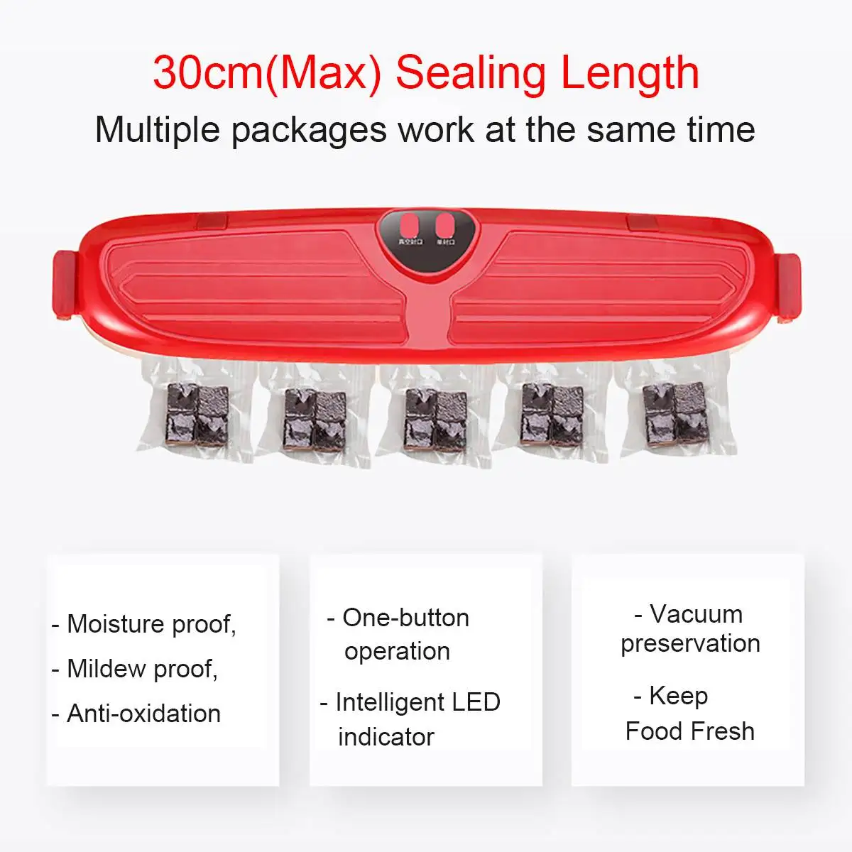 Automatic Food Vacuum Sealer Saver Machine 220V Home Sealing System Meal Fresh Saver Packing Machine& 10pcs Bags Packer Film