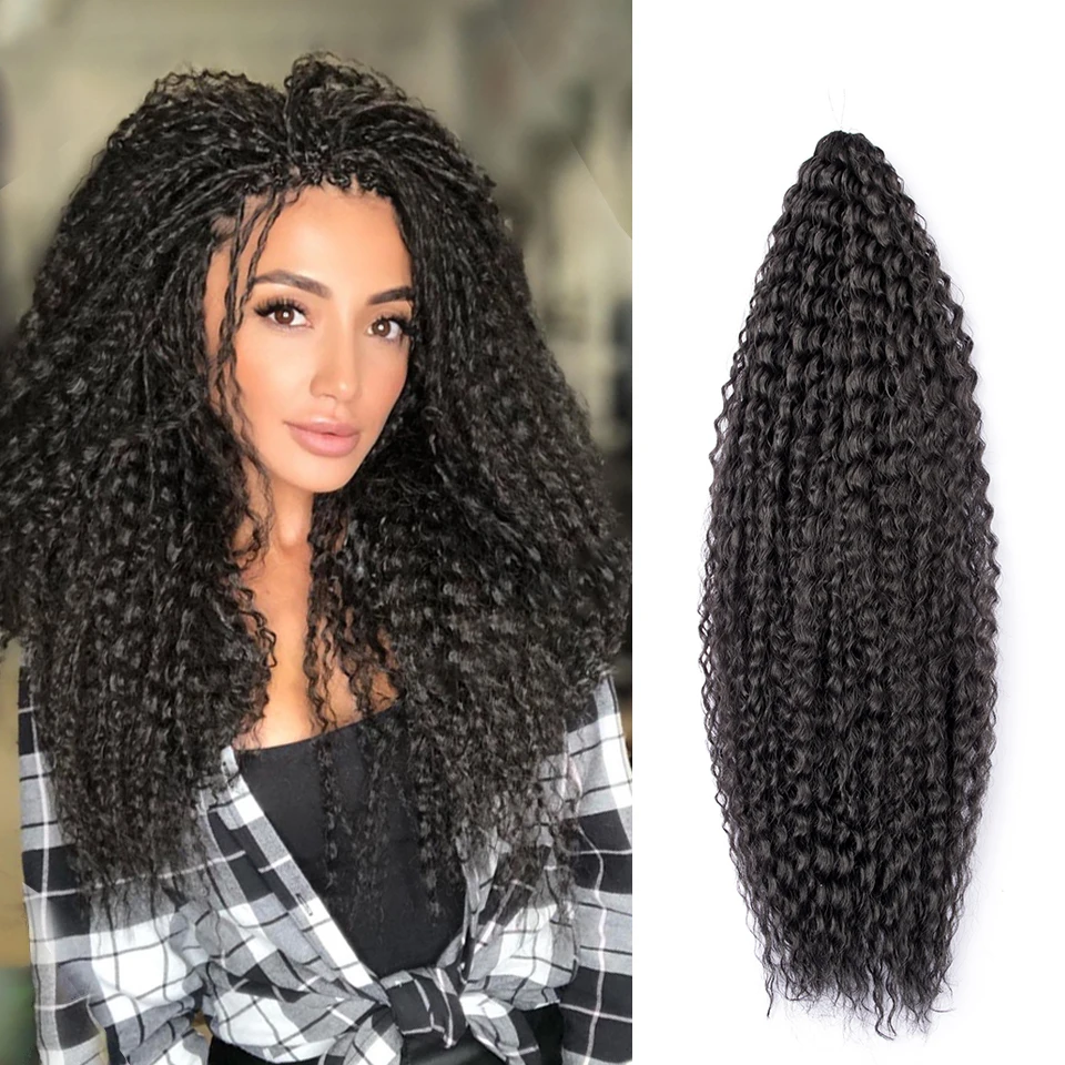 Brazilian Braids Synthetic Curl Hair Soft Braiding Extension 20-28 Inch Afro Crochet Hair Long Water Wave Ombre Color Hair Felek 5
