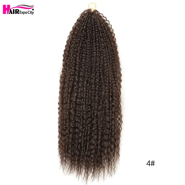 20-28 Inch Afro Kinky Curly Crochet Braids Hair Ombre Braiding Hair Extensions Marly Hair For Women Brown 613 Hair Expo City #4