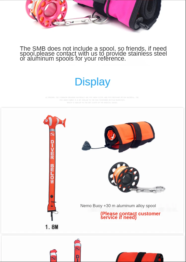 1.2M/1.5M/1.8M Professional High Quality Scuba Diving Inflatable Safety  Sausage Signal Tube Surface Buoy (SMB) Diver Below