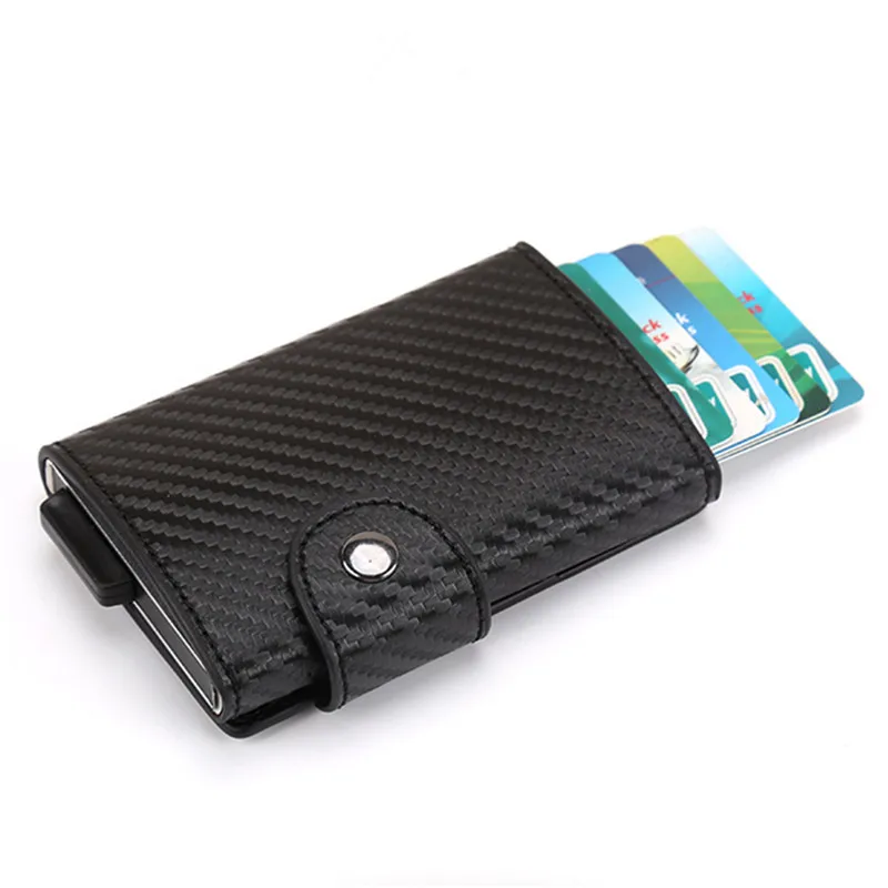 

2020 Credit Card Holder Men and Women PU Leather Fashion Small Mini Card Wallets ID Card Holder Purse Aluminum Alloy Card Case