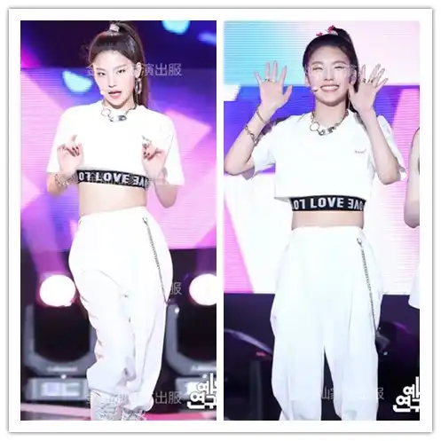 Kpop Itzy ジャズダンスショーファッションヒップホップ白 O ネック半袖 Tシャツトップス セクシーなゆるいカジュアルパンツ女性ツーピースの衣装 パンツスーツ Aliexpress