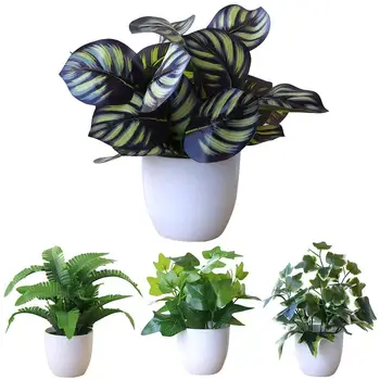 

Hot Artificial Foliage Plant Potted Bonsai Party Mall Market Desktop Office Decor