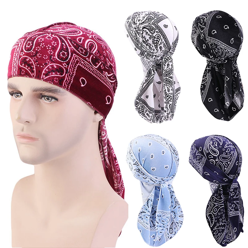 

Unisex Bandana Hat Durag doo du Rag New Muslim Head Cover Headscarf Turban Bonnet Hat Long Tail Cap long tail headwrap chemo cap