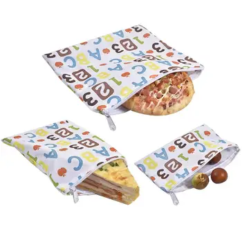 

3PCS Reusable Snack Bags Sandwich Bread Waterproof Bag Dishwasher Safe lunch food storage for Camping Travel Hiking
