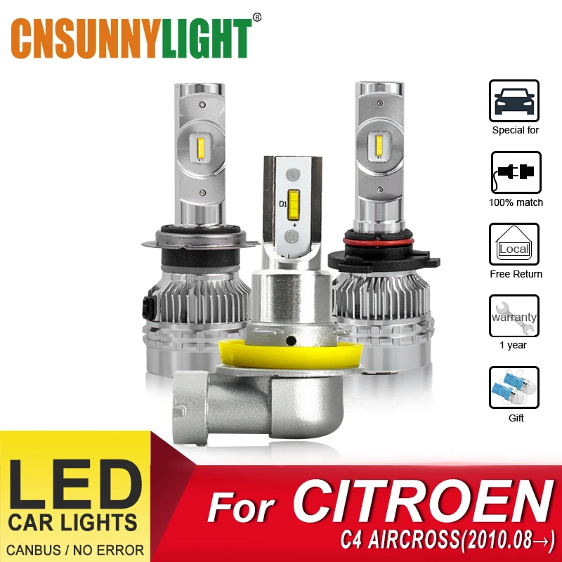 

CNSUNNYLIGHT Weatherproof LED Car Headlamp Bulbs For CITROEN C4 AIRCROSS From 2010 Foglamp Bulbs Led Headlight Auto Accessories