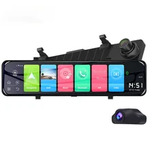 12 Inch Rearview Mirror DVR Streaming Media Cloud Mirror 1080p Reversing Image Voice Navigator