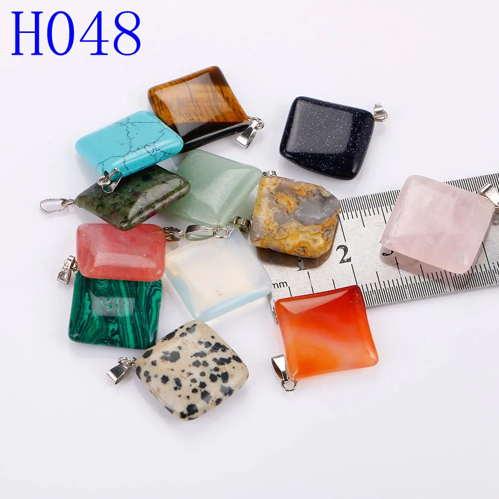 12 PCS Yumten сердце драгоценный камень, шармы подвеска любовь ожерелье Нефритовый камень Веревка Цепь Кулон из природного кристалла аксессуары для ювелирных изделий подарок - Цвет камня: 12 PCS