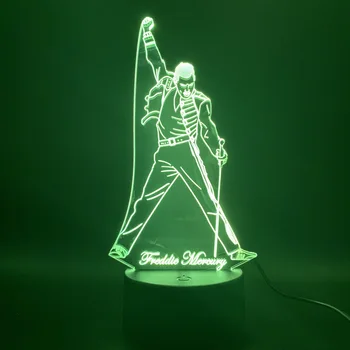 

3d Led Night Light Lamp British Singer Freddie Mercury Figure Nightlight for Office Home Decoration Best Fans Gift Dropshipping