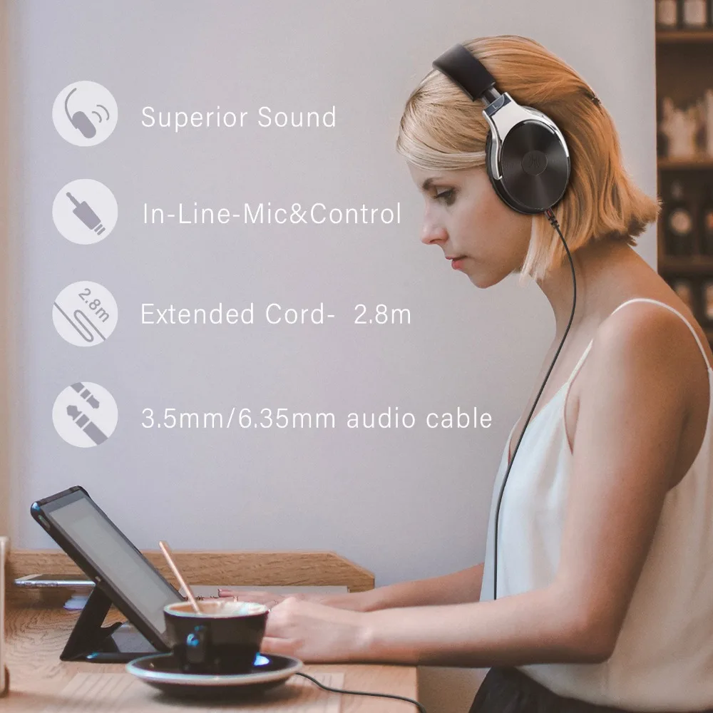 Oneodio мониторинг студия Hi-Fi гарнитура над ухом Проводные закрытые задние наушники Профессиональная Студия DJ наушники шумоизоляция