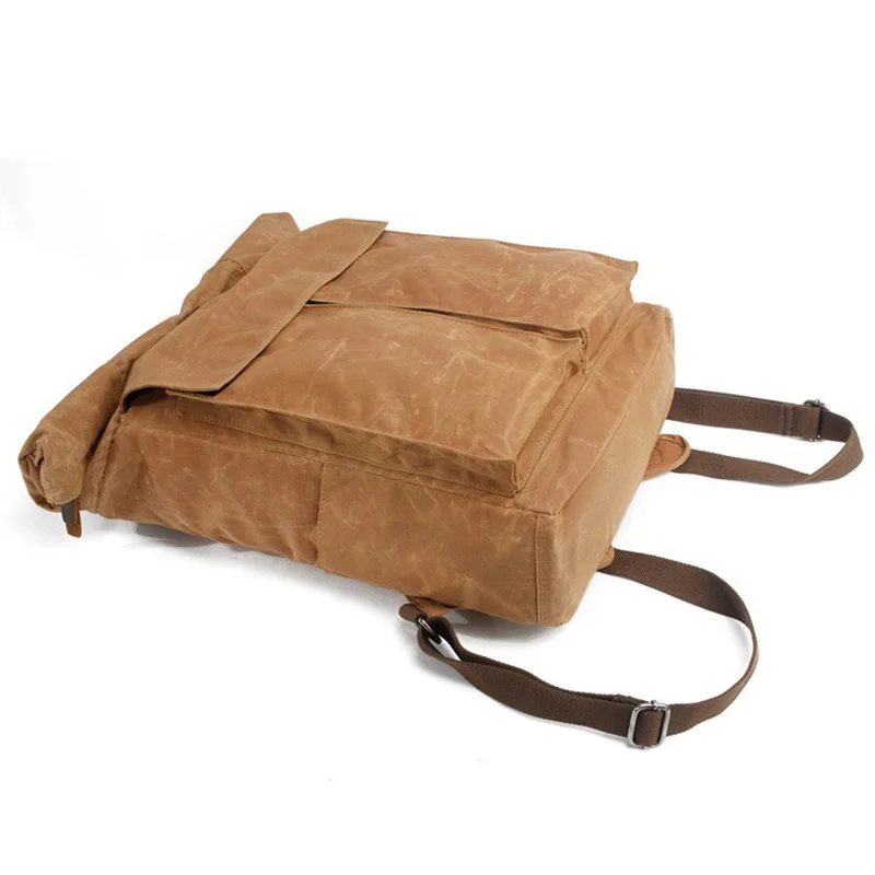 New Large Capacity Travel Backpack Bag Waterproof Oil Wax Canvas Laptop Backpack Vintage College Style Casual Youth School Bag
