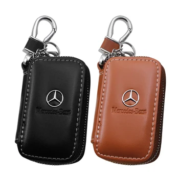 

Hot 1pc sale leather car key package keychain case For Mercedes benz A B R G Class GLK GLA C200 E200 C200L S400 S500 accessories