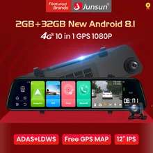 Junsun Android 8,1 2 ГБ+ 32 ГБ ADAS 10 в 1 DashCam Автомобильный видеорегистратор зеркальная камера 4G wifi gps Bluetooth Full HD 1080P видео рекордер