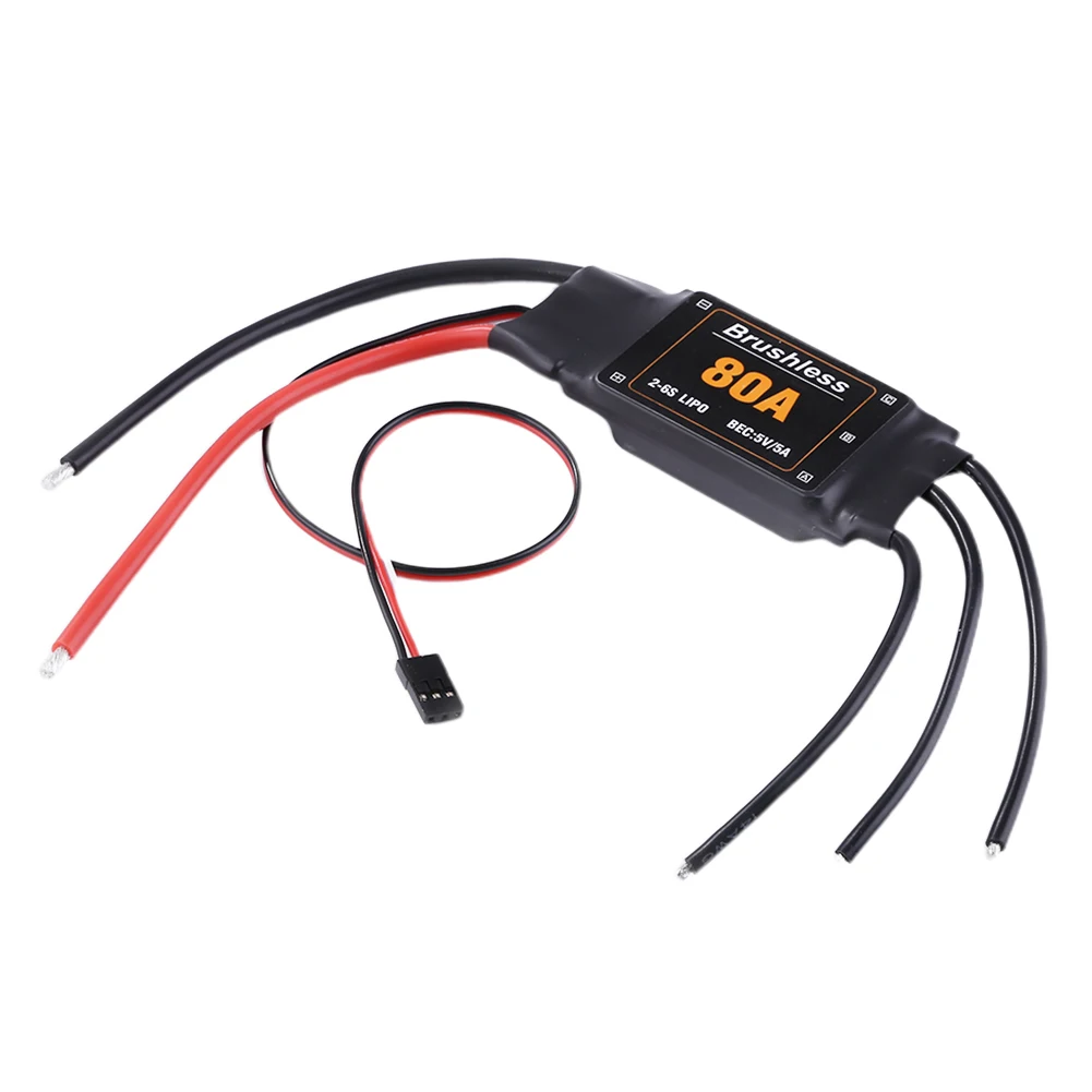 

80A Sky Drone Model Airplane Brushless ESC Easy Apply Parts Speed Controller Components Helicopter Accessories Durable RC Toys