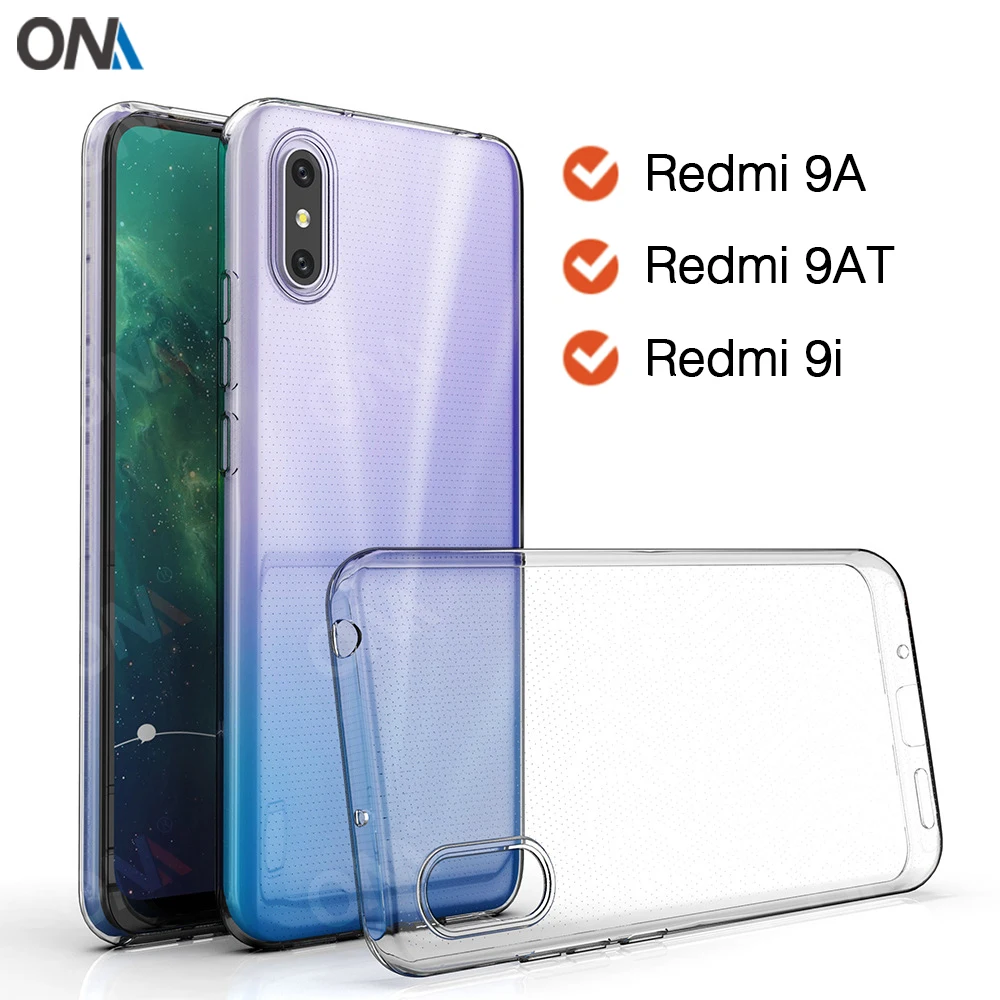 Чехол для Xiaomi Redmi 9A / 9AT 9i Индия TPU силиконовый прозрачный облегающий Бампер Мягкий