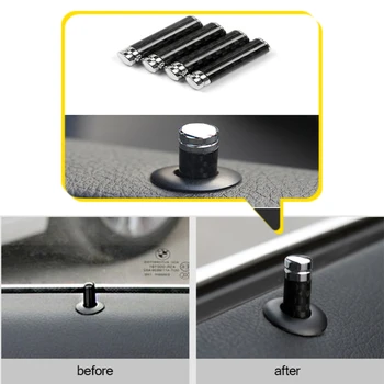 

Car 4X Carbon Fiber Bolt Door Lock Stick Pin Cap Case Accessories For Dodge Charger Ram 1500 Challenger Jeep Grand Cherokee