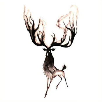 

Waterproof Temporary Tattoos Sticker Transfer Fake Flash Moose Deer Bucks Tattoo for Men Girl