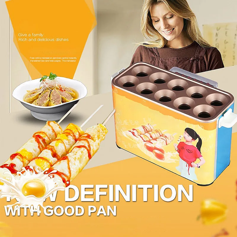 10-hole egg sausage machine commercial gas electric heating automatic egg cup roll machine sausage maker