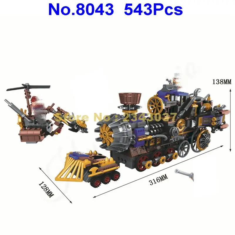 

winner 8043 543pcs world war 2 the age of steam military steam train building block 4 figures Toy