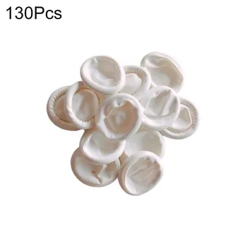 

130pcs/box Latex Nail Covers White Disposable Dust-free Tattoo Nail Finger Cots Electronic Industry Finger Cot Protection Gloves
