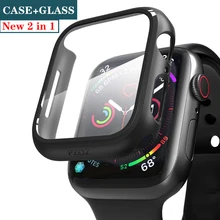 Glass+cover For Apple Watch case 44mm 40mm iWatch 42mm 38mm Screen Protector+bumper Accessories