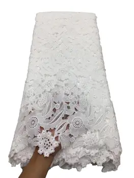 

African Cord Lace Fabric 2020 High Quality Punch Guipure Cord Water Soluble Lace For Nigerian Party Garment Sew