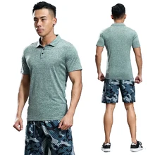 Летняя мужская рубашка поло быстросохнущая теннисная рубашка с коротким рукавом баскетбольный спортзал футболка для бега футбольная тренировочная рубашка для бадминтона